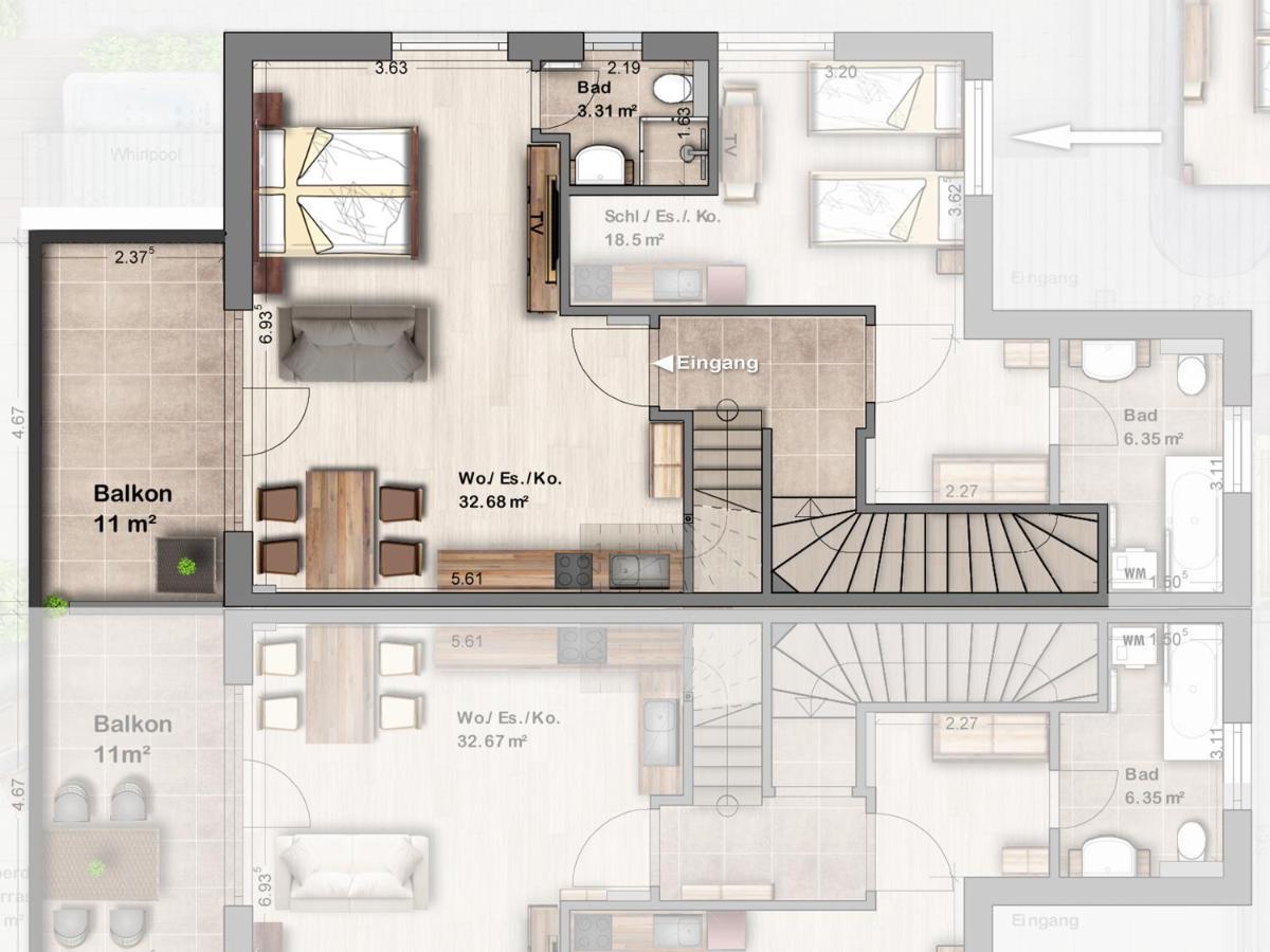 -Neubau- 42 Qm Balkon-Apartment Fulda Esterno foto